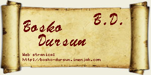 Boško Dursun vizit kartica